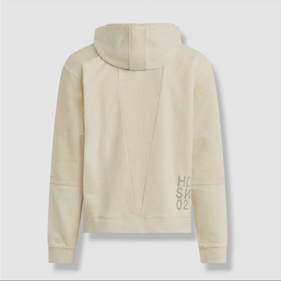 Hudson Jeans Men's Beige Moto Hoodie Pullover Sweater Size XXL - Picture 2 of 15